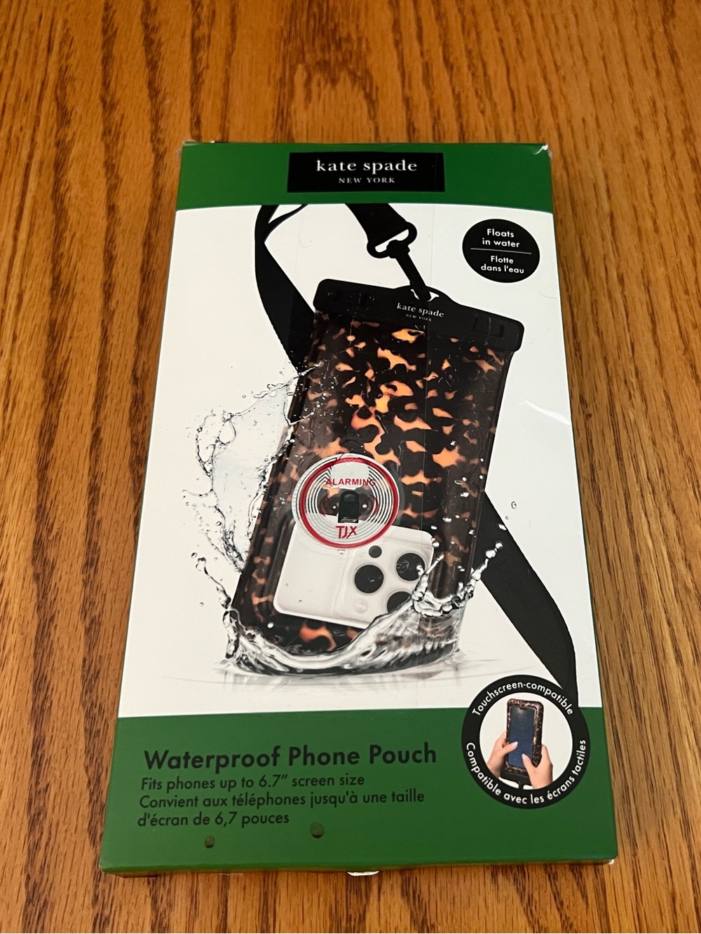 Kate Spade Animal Print Waterproof Phone Pouch for 6.7” Screen Size